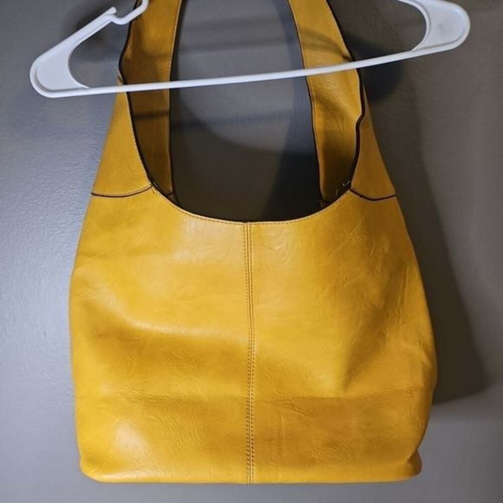 Yellow Leather Tote Bag